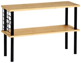 Kuchynská 2-poschodová bambusová polička s háčikmi KESPER AREA 2