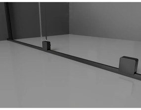 Mexen Velar, sprchový kút s posuvnými dverami 120(dvere) x 75(stena) cm, 8mm číre sklo, čierna matná, 871-120-075-01-70