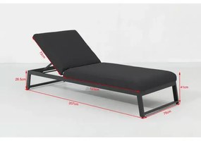 MELIA LIKA-TEX® antracit - luxusné záhradné ležadlo