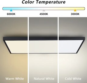 Brilagi -LED Kúpeľňové stropné svietidlo FRAME LED/96W/230V 120x60 cm IP44 čierna