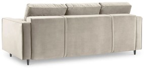 Rozkladacia zamatová pohovka s úložným priestorom Romeo 225 × 100 × 96 cm