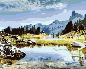 Gario Maľovanie podľa čísel Dolomity Rozmery: 50 x 40 cm, Rámovanie: S vnútorným rámom