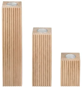 Drevené svietniky v súprave 3 ks Dreva – Blomus