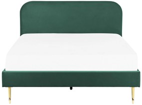 Zamatová posteľ 180 x 200 cm zelená FLAYAT Beliani