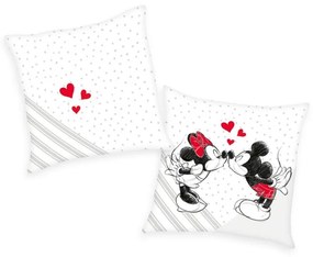 HERDING Vankúšik Mickey a Minnie láska velúr  Polyester - Velur, 40/40 cm