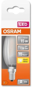 LED žiarovka E14 B35 1,5W = 15W 136lm 2700K Warm 300° Filament OSRAM STAR