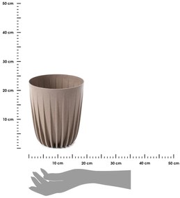 PLASTOVÝ KVETINÁČ STRIPPED ECO 23X19CM BÉŽOVÁ