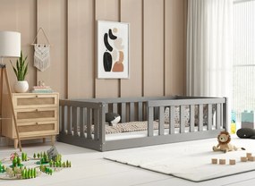 Detská posteľ BELLA SIMA 160x80 Montessori z masívu – grafitová