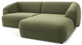 Zelená zamatová rohová pohovka (pravý roh) Moana – Makamii