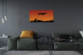 Obraz canvas Lietadlo a slnko oblohu 120x60 cm