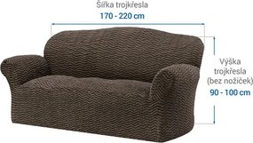 Bielastické poťahy CRISTINA oriešková trojkreslo (š. 170 - 220 cm)