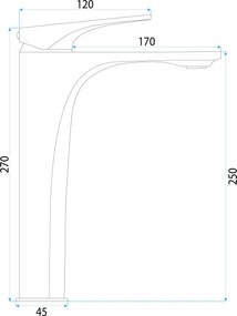 Rea Joe Premium, vysoká umývadlová batéria h-285, grafitová, REA-B8949