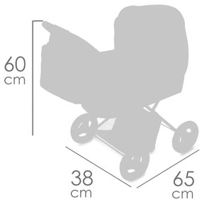DeCuevas 85086 Skladací kočík pre bábiky s taškou FUNNY 2023 - 60 cm