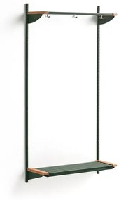 Vešiaková stena JEPPE s hornou policou, základná sekcia, 1790x900x310 mm, zelená/dub