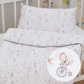 Biante Detské bavlnené posteľné obliečky do postieľky Sandra SA-371 Ružový cirkus so zvieratkami Do postieľky 90x140 a 40x60 cm