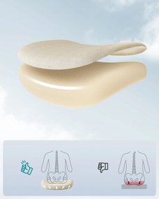Ergonomická kancelárska stolička s nastaviteľnou výškou a sklápacími opierkami rúk, béžová