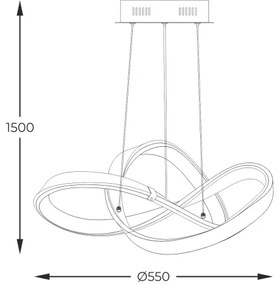 Zuma Line MD9717-1-3BCD - LED Luster na lanku INDIGO LED/44W/230V čierna