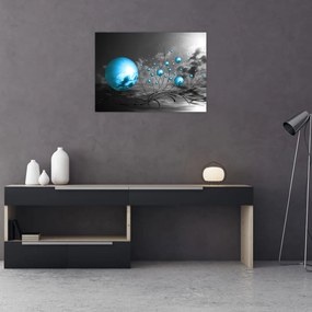 Sklenený obraz svetlo modrých gulí (70x50 cm)