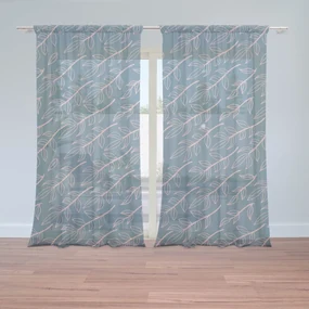 Sablio Záclony Ružové maľované lístky: 2ks 150x250cm