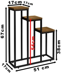 Stojan na kvety LOREN RUSTIC čierny