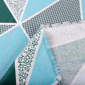 Biante Bavlnený záves Sandra SA-334 Modro-zelené trojuholníky 150x200 cm