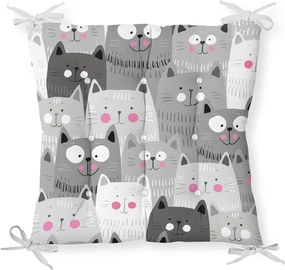 Sedák na stoličku Minimalist Cushion Covers Gray Cats, 40 x 40 cm