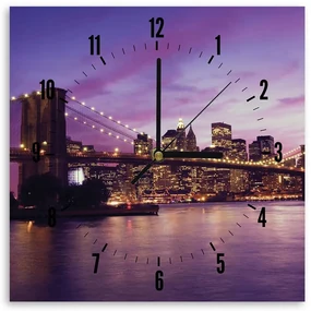 Gario Hodiny na stenu New York za súmraku Rozmery: 80 x 80 cm