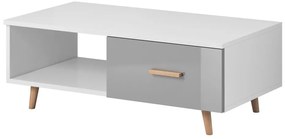 Konferenčný stolík Sweden 110 cm biely mat/sivý lesk