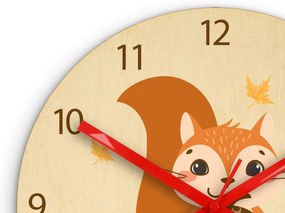 Dětské nástěnné hodiny Ami Veverka 30 cm vícebarevné