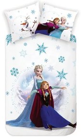 Carbotex Detské bavlnené obliečky do postieľky Ľadové Kráľovstvo Zábavné Korčuľovanie, 100 x 135 cm, 40 x 60 cm