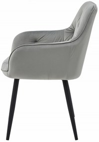 Dekorstudio Elegantná zamatová stolička JORK - strieborná