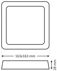 LED Stropné svietidlo LED/12W/230V 4200K 16,3x16,3 cm biela