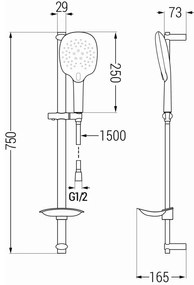 Mexen sprchový set DB22, čierna, 785224584-70