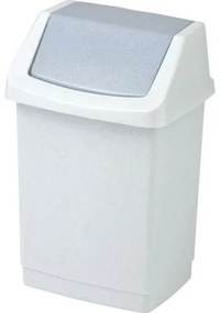 Plastový odpadkový kôš Simple, objem 50 l, biely/sivý