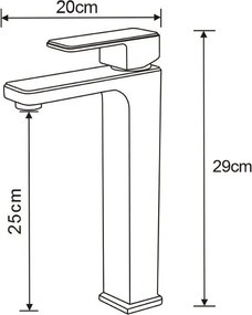 Mexen Cetus vysoká umývadlová batéria, chrómová, 744310-00