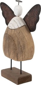 Dekorácia drevená figúrka anjel so srdiečkom Angel Rustic L - 20*6*25 cm
