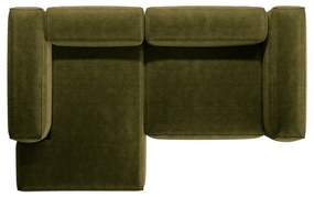 Zelená menčestrová rohová pohovka (ľavý roh/s leňoškou) Bergamo – Cosmopolitan Design
