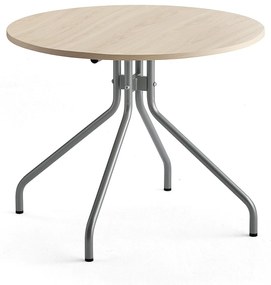 Stôl AROUND, Ø 900 mm, breza, šedá