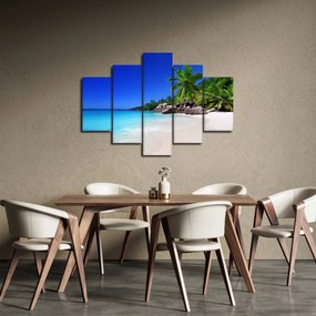 Obraz pláže na Praslin ostrove (150x105 cm)