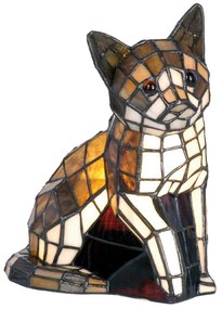 Tiffany dekoratívna lampa mačka