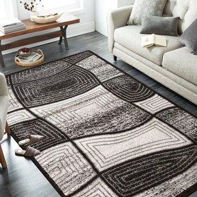 Kvalitný hnedý koberec v modernom designe Šírka: 60 cm | Dĺžka: 100 cm