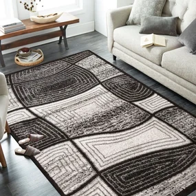 Kvalitný hnedý koberec v modernom designe Šírka: 60 cm | Dĺžka: 100 cm