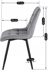 PROXIMA.store - Čalúnená jedálenská stolička RIO FARBA: sivá