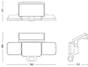 Philips -  LED Solárny nástenný reflektor so senzorom NYSIL 3xLED/8,7W/3,7V IP65