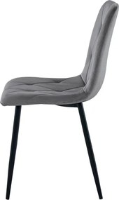 Set dvoch jedálenských stoličiek LIBRA zamatové tmavosivé / čierne nohy (2 ks)