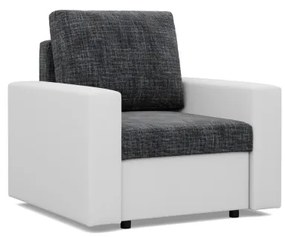 Kreslo LUNA tmavosivé / biele