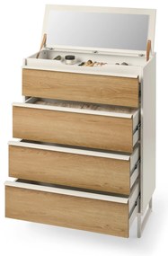 Komoda »LEEG« so 4 zásuvkami a zrkadlom