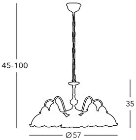 Kolarz 731.85.17 - Luster na reťazi NONNA 5xE27/75W/230V modrá