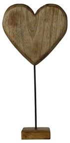 Dekorácia srdce z mangového dreva na podstavci - 35cm