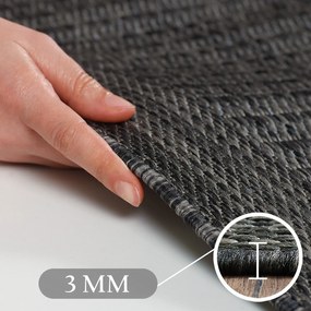 Ayyildiz, Kusový koberec Giza 1410 Black kruh, 160x160 (priemer) kruh, čierna, chodba / predsieň